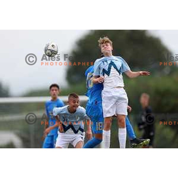 in action during U-15 friendly football match between Italy and Slovenia in Gradisca D\'isonzo, Italy on September 15, 2022