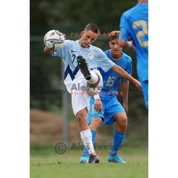 Ziga Kranjc of Slovenia in action during U-15 friendly football match between Italy and Slovenia in Gradisca D\'isonzo, Italy on September 15, 2022