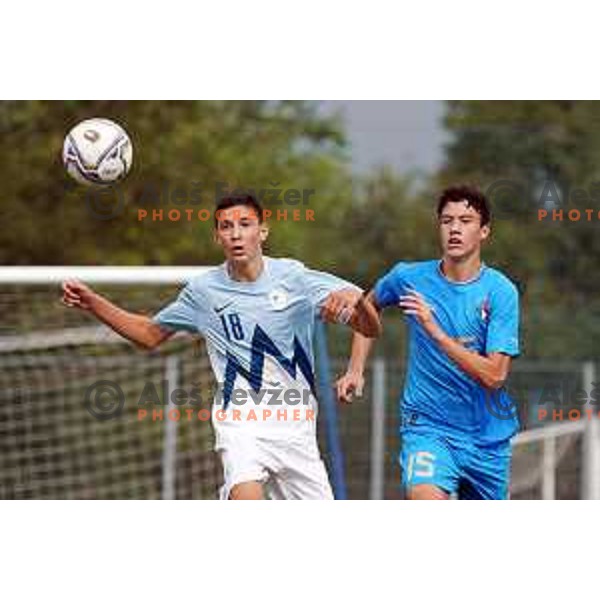 in action during U-15 friendly football match between Italy and Slovenia in Gradisca D\'isonzo, Italy on September 15, 2022