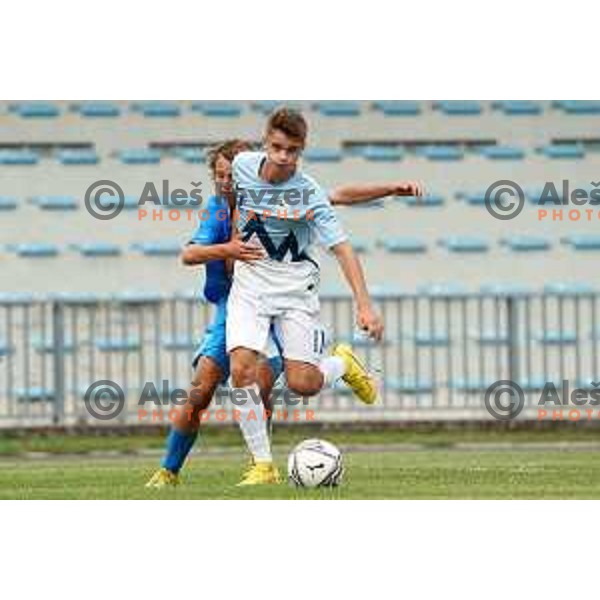 Ziga Kranjc of Slovenia in action during U-15 friendly football match between Italy and Slovenia in Gradisca D\'isonzo, Italy on September 15, 2022