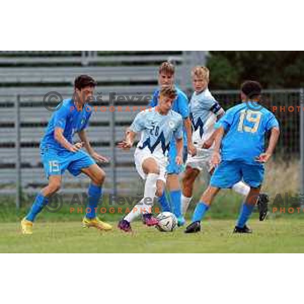 in action during U-15 friendly football match between Italy and Slovenia in Gradisca D\'isonzo, Italy on September 15, 2022