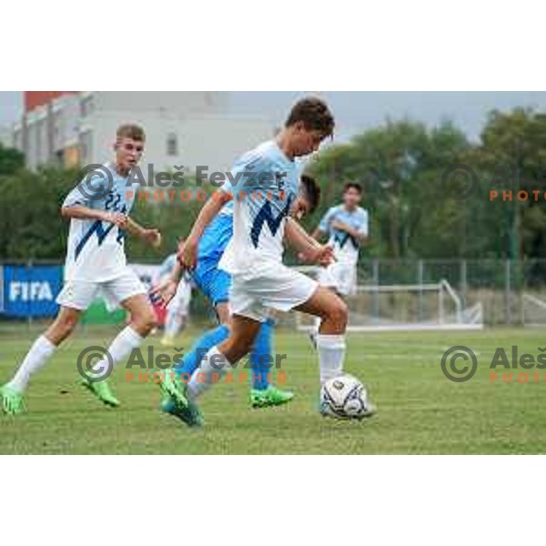 in action during U-15 friendly football match between Italy and Slovenia in Gradisca D\'isonzo, Italy on September 15, 2022
