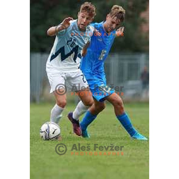 Nik Belovic of Slovenia in action during U-15 friendly football match between Italy and Slovenia in Gradisca D\'isonzo, Italy on September 15, 2022