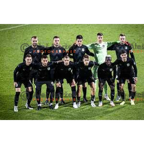 Olimpija Ljubljana starting eleven during Prva liga Telemach football match between Mura and Olimpija in Fazanerija, Murska Sobota, Slovenia on September 17, 2022. Photo: Jure Banfi