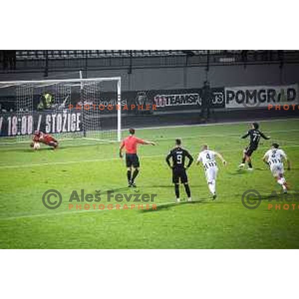 Matko Obradovic in action during Prva liga Telemach football match between Mura and Olimpija in Fazanerija, Murska Sobota, Slovenia on September 17, 2022. Photo: Jure Banfi