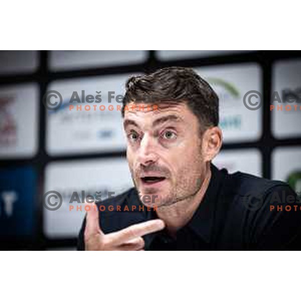 Albert Riera, head coach of Olimpija Ljubljana at the press conference during Prva liga Telemach football match between Mura and Olimpija in Fazanerija, Murska Sobota, Slovenia on September 17, 2022. Photo: Jure Banfi
