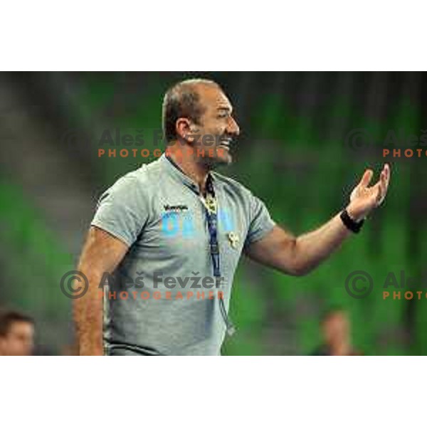 Dragan Adzic, head coach of Krim in action during EHF Champions league Women handball match between Krim Mercator (SLO) and Vipers Kristiansand (NOR) in Ljubljana, Slovenia on September 18, 2022