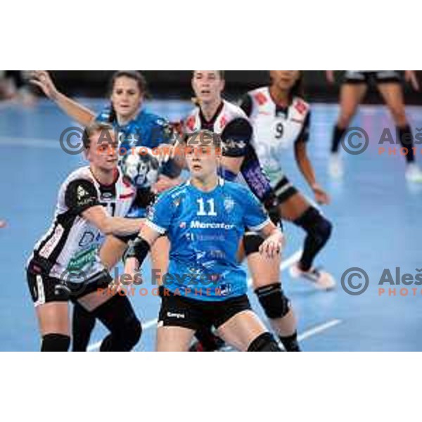 Daria Dmitrieva in action during EHF Champions league Women handball match between Krim Mercator (SLO) and Vipers Kristiansand (NOR) in Ljubljana, Slovenia on September 18, 2022