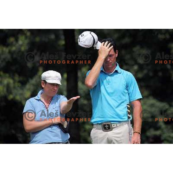 Sabina Markoli and Matjaz Gojcic during final day of Dobro Jutro Slovenia Open golf tournament, Alps Tour, golf course Ptuj, Slovenia 28.6.2008. Photo by Ales Fevzer 