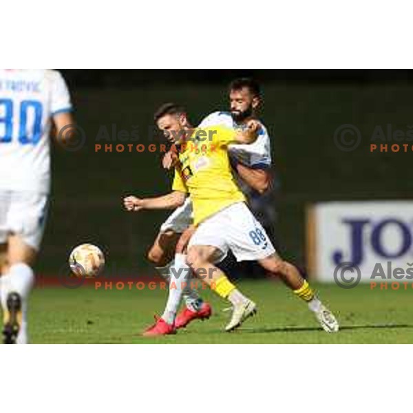in action during Prva Liga Telemach 2022-2023 football match between Bravo and Gorica in Ljubljana, Slovenia on September 18, 2022