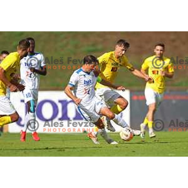 Etien Velikonja in action during Prva Liga Telemach 2022-2023 football match between Bravo and Gorica in Ljubljana, Slovenia on September 18, 2022