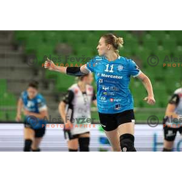 Daria Dmitrieva in action during EHF Champions league Women handball match between Krim Mercator (SLO) and Vipers Kristiansand (NOR) in Ljubljana, Slovenia on September 18, 2022