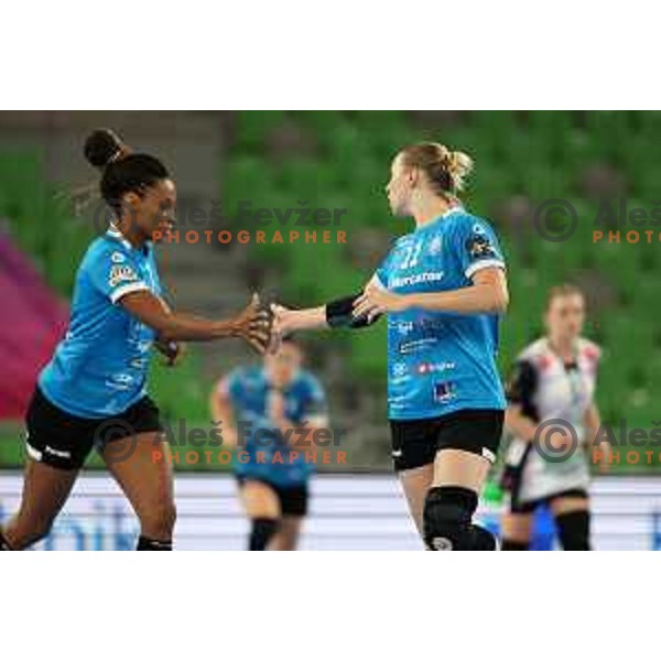 in action during EHF Champions league Women handball match between Krim Mercator (SLO) and Vipers Kristiansand (NOR) in Ljubljana, Slovenia on September 18, 2022