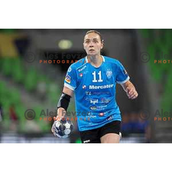 Daria Dmitrieva in action during EHF Champions league Women handball match between Krim Mercator (SLO) and Vipers Kristiansand (NOR) in Ljubljana, Slovenia on September 18, 2022