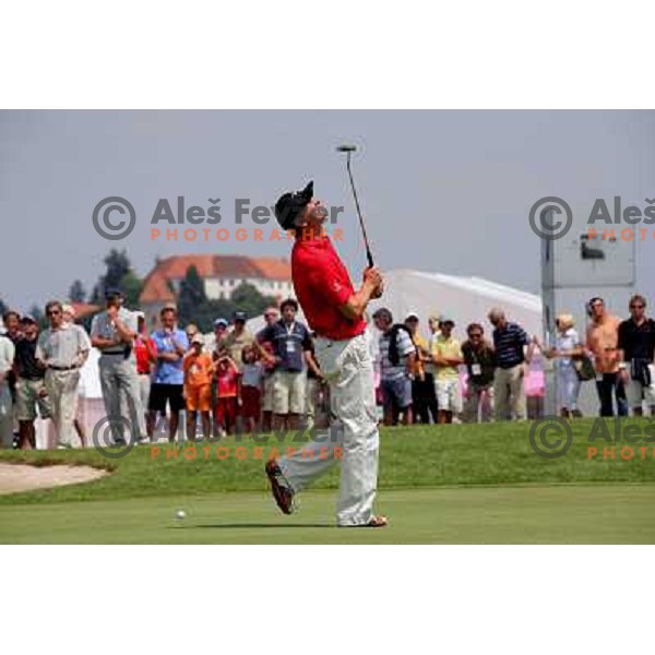Christoph Pfau (AUT) reacts after he missed decisive putt during final day of Dobro Jutro Slovenia Open golf tournament, Alps Tour, golf course Ptuj, Slovenia 28.6.2008. Photo by Ales Fevzer 