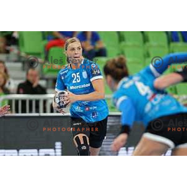 Barbara Lazovic in action during EHF Champions league Women handball match between Krim Mercator (SLO) and Vipers Kristiansand (NOR) in Ljubljana, Slovenia on September 18, 2022