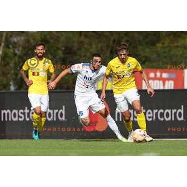 in action during Prva Liga Telemach 2022-2023 football match between Bravo and Gorica in Ljubljana, Slovenia on September 18, 2022
