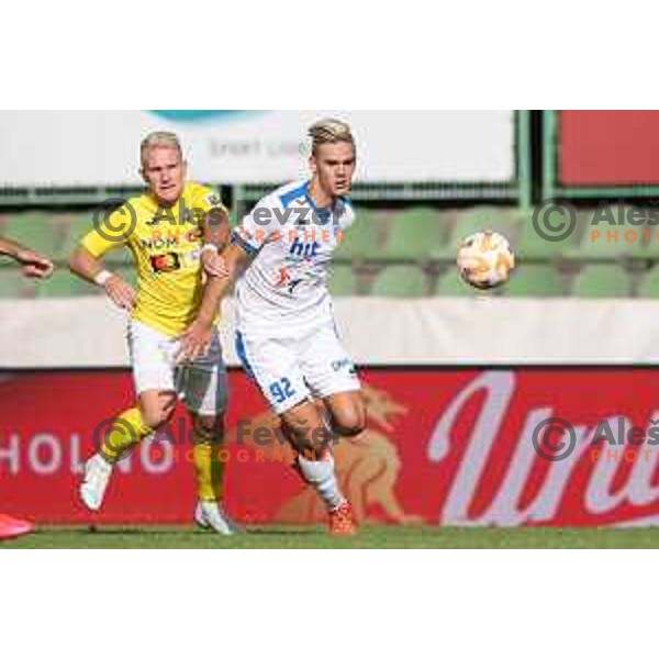 in action during Prva Liga Telemach 2022-2023 football match between Bravo and Gorica in Ljubljana, Slovenia on September 18, 2022