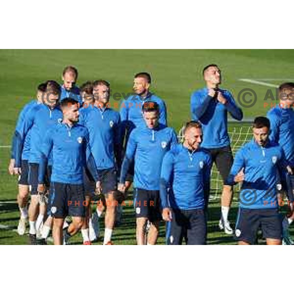 Petar Stojanovic of Slovenia during the practice session of Slovenia National football team in NNC Brdo, Slovenia on September 19, 2022
