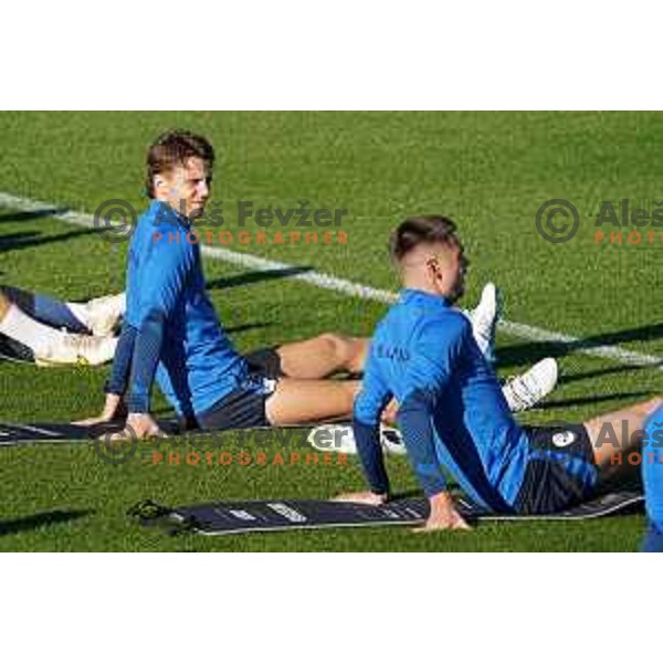 Luka Zahovic of Slovenia during the practice session of Slovenia National football team in NNC Brdo, Slovenia on September 19, 2022