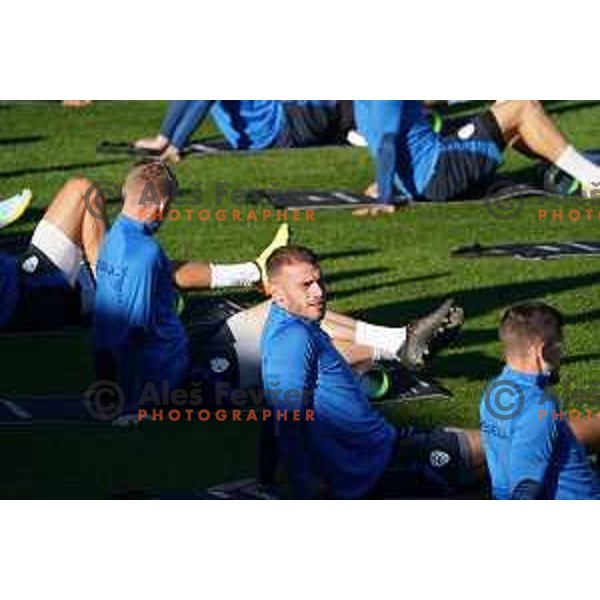 Domen Crnigoj of Slovenia during the practice session of Slovenia National football team in NNC Brdo, Slovenia on September 19, 2022