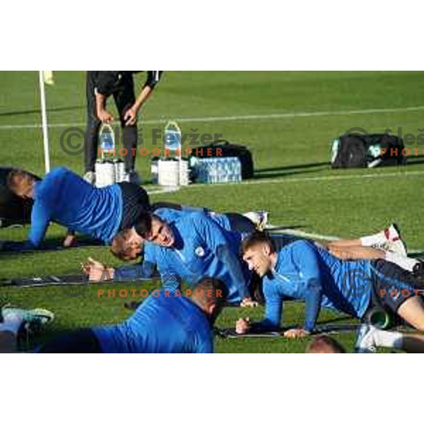 Benjamin Sesko of Slovenia during the practice session of Slovenia National football team in NNC Brdo, Slovenia on September 19, 2022