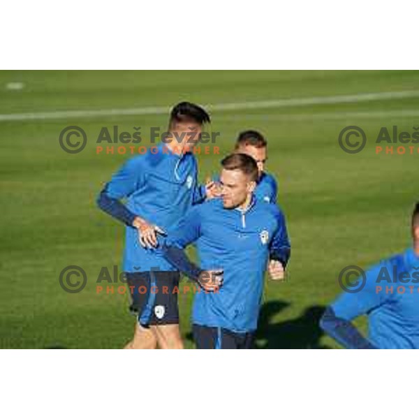 Timi Max Elsnik of Slovenia during the practice session of Slovenia National football team in NNC Brdo, Slovenia on September 19, 2022