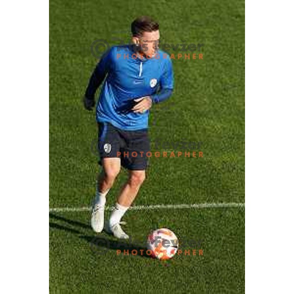 Benjamin Verbic of Slovenia during the practice session of Slovenia National football team in NNC Brdo, Slovenia on September 19, 2022