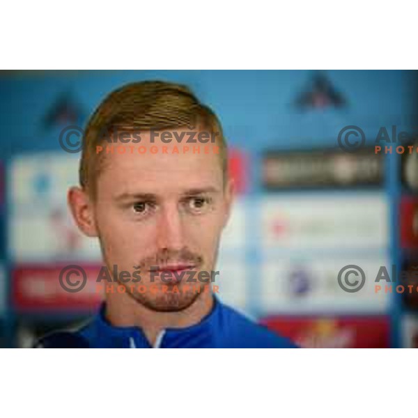 Zan Karnicnik during the practice session of Slovenia National football team in NNC Brdo, Slovenia on September 21, 2022