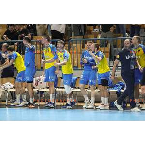 in action during EHF Champions League handball match between Celje Pivovarna Lasko and THW Kiel in Zlatorog Arena, Celje, Slovenia on September 21, 2022