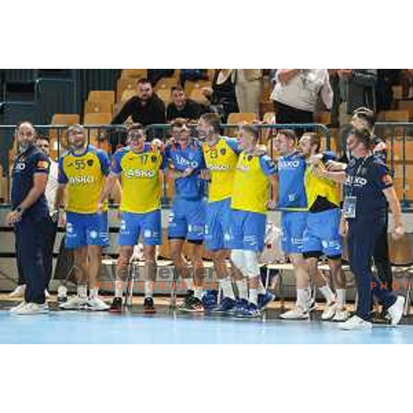 in action during EHF Champions League handball match between Celje Pivovarna Lasko and THW Kiel in Zlatorog Arena, Celje, Slovenia on September 21, 2022