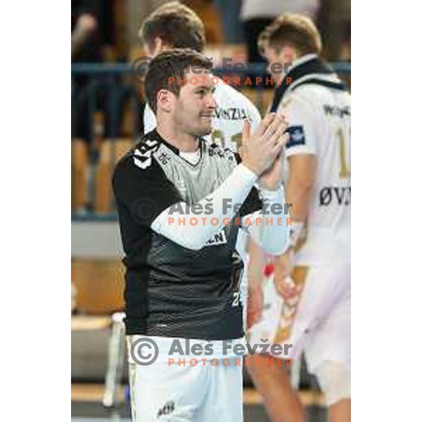 Miha Zarabec after EHF Champions League handball match between Celje Pivovarna Lasko and THW Kiel in Zlatorog Arena, Celje, Slovenia on September 21, 2022
