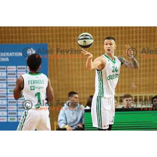 Alen Omic in action during Slovenian basketball SuperCup match between Cedevita Olimpija and Helios Suns in Skofja Loka on September 23, 2022 