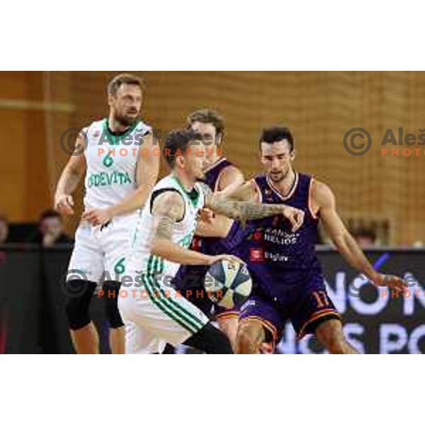 Josh Adams in action during Slovenian basketball SuperCup match between Cedevita Olimpija and Helios Suns in Skofja Loka on September 23, 2022 
