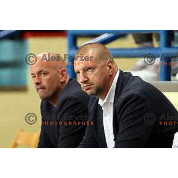 Matej Erjavec during the Slovenian basketball SuperCup match between Cedevita Olimpija and Helios Suns in Skofja Loka on September 23, 2022