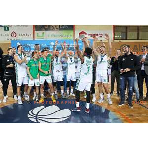 Yogi Ferrell, MVP of the Slovenian basketball SuperCup match between Cedevita Olimpija and Helios Suns in Skofja Loka on September 23, 2022 