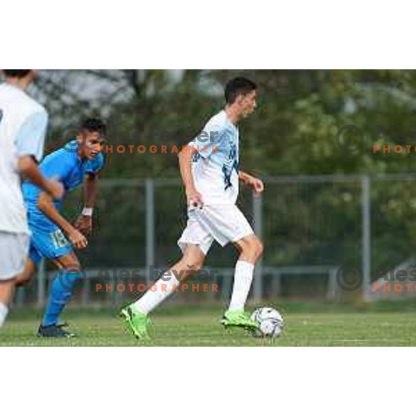 in action during U-15 friendly football match between Italy and Slovenia in Gradisca D\'isonzo, Italy on September 15, 2022