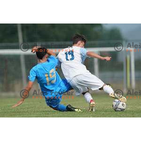 in action during U-15 friendly football match between Italy and Slovenia in Gradisca D\'isonzo, Italy on September 15, 2022