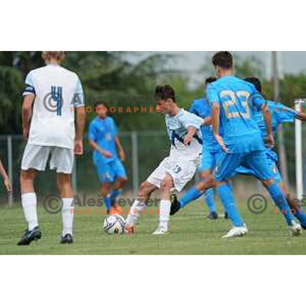 in action during U-15 friendly football match between Italy and Slovenia in Gradisca D\'isonzo, Italy on September 15, 2022