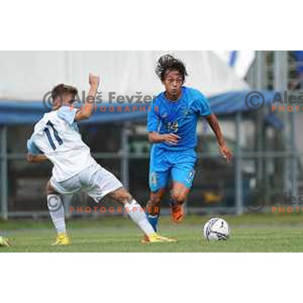 in action during U-15 friendly football match between Italy and Slovenia in Gradisca D\'isonzo, Italy on September 15, 2022