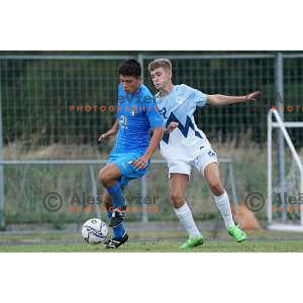 in action during U-15 friendly football match between Italy and Slovenia in Gradisca D\'isonzo, Italy on September 15, 2022