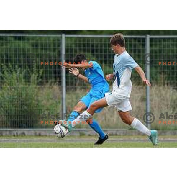 in action during U-15 friendly football match between Italy and Slovenia in Gradisca D\'isonzo, Italy on September 15, 2022
