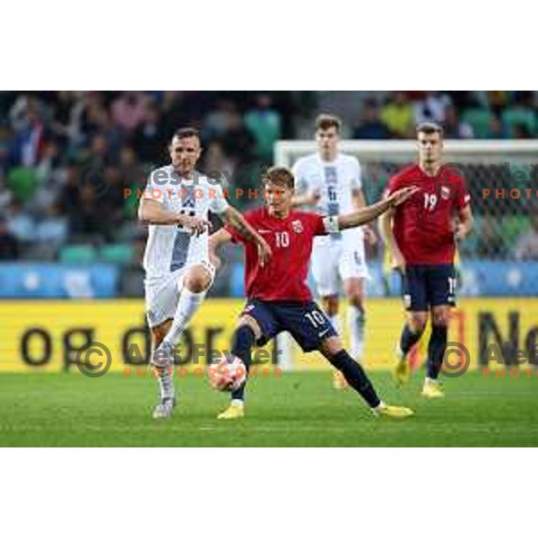 Jasmin Kurtic in action during the UEFA Nations League match between Slovenia and Norway in Stozice, Ljubljana, Slovenia on September 24, 2022