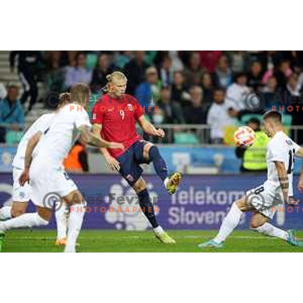 Erling Haaland (NOR) in action during UEFA Nations League match between Slovenia and Norway in Stozice, Ljubljana, Slovenia on September 24, 2022