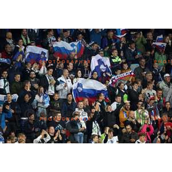 Andraz Sparer celebrates goal during UEFA Nations League match between Slovenia and Norway in Stozice, Ljubljana, Slovenia on September 24, 2022