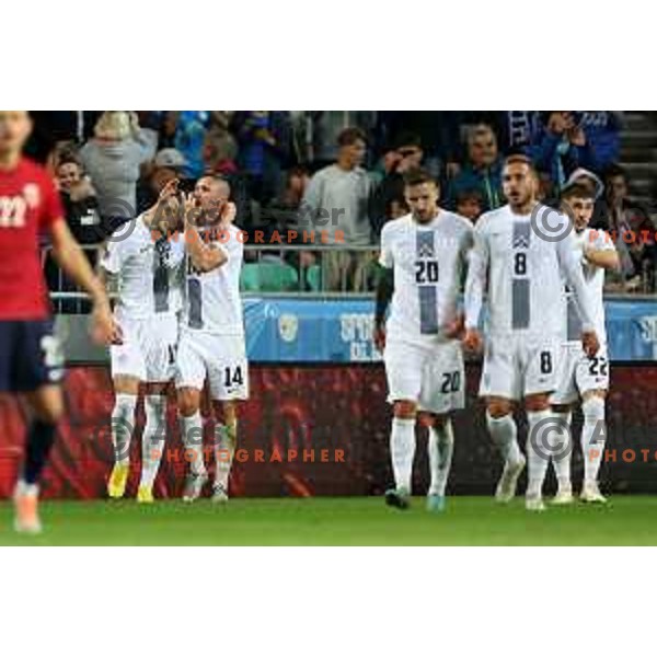 during UEFA Nations League match between Slovenia and Norway in Stozice, Ljubljana, Slovenia on September 24, 2022