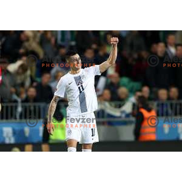 Benjamin Sesko and Andraz Sporar celebrate goal during UEFA Nations League match between Slovenia and Norway in Stozice, Ljubljana, Slovenia on September 24, 2022