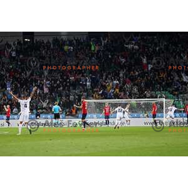 during UEFA Nations League match between Slovenia and Norway in Stozice, Ljubljana, Slovenia on September 24, 2022