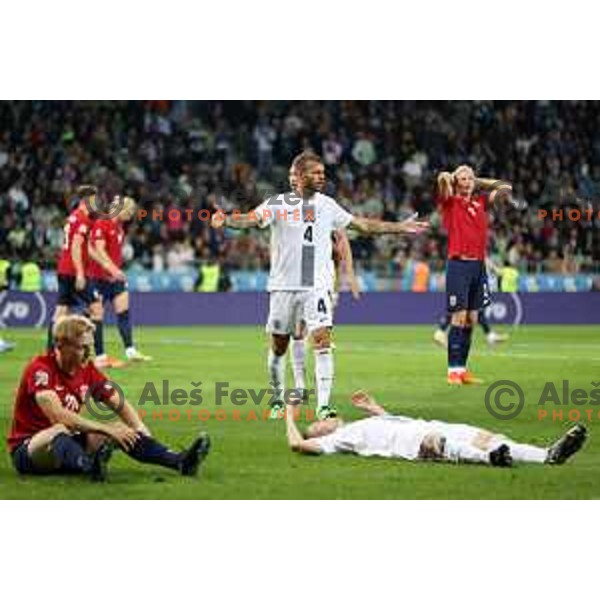 during UEFA Nations League match between Slovenia and Norway in Stozice, Ljubljana, Slovenia on September 24, 2022