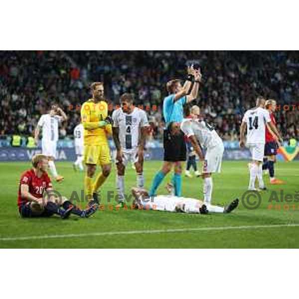 during UEFA Nations League match between Slovenia and Norway in Stozice, Ljubljana, Slovenia on September 24, 2022